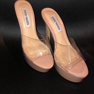 Steve Madden Innocent Blush Patent Clear Sandal